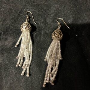 Brighten Elegant Silver Tassel Earrings